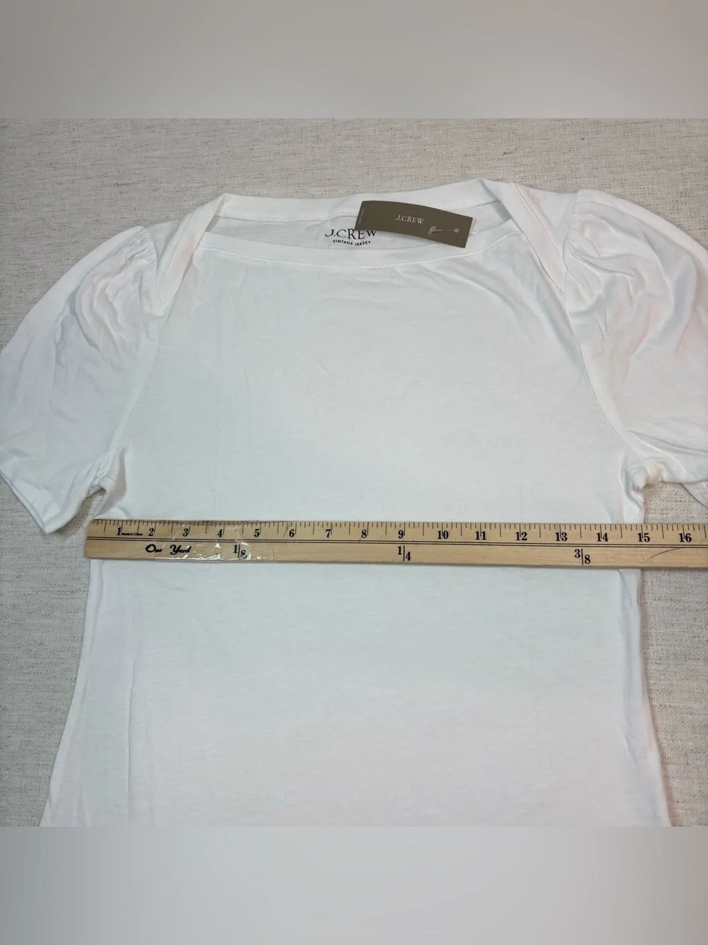J. Crew New women’s S Vintage Jersey Puff-Sleeve T-shirt in white